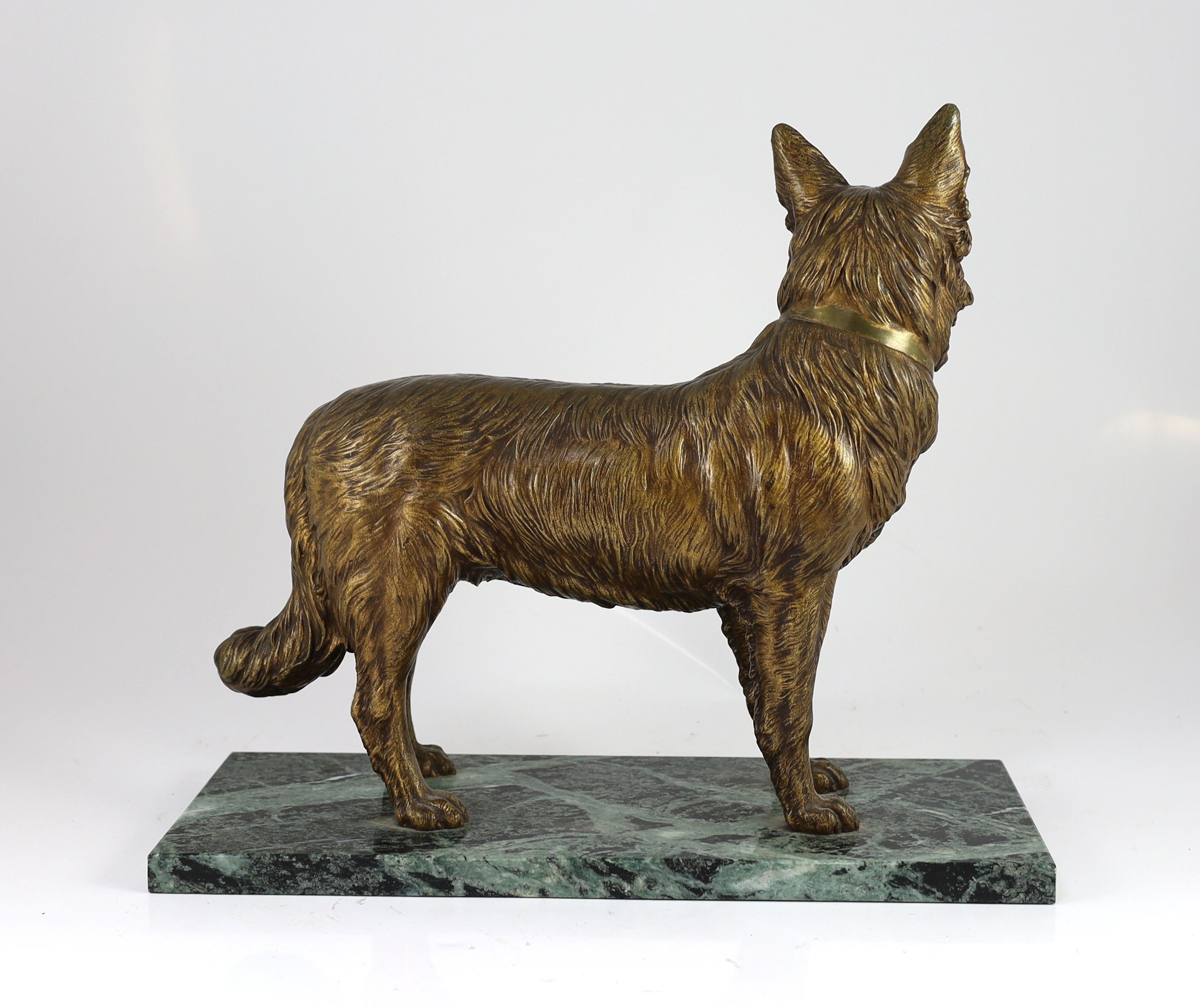 Demetri Chiparus. A gilt bronze model 'Chien Policier', height 40cm width 46cm